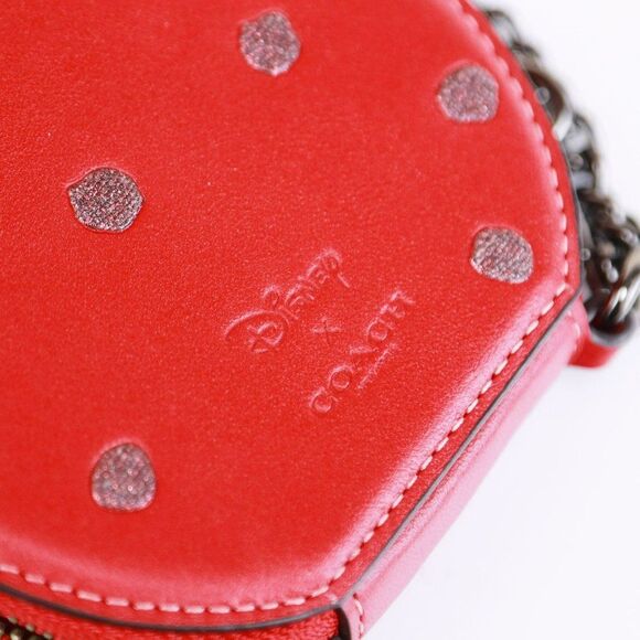 NEW Coach Mickey Mouse EAR Coin Case Wallet Red - Picture 7 of 7